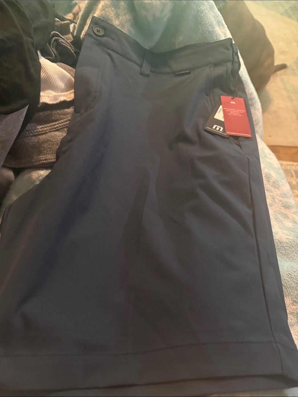 Travis Mathew Dark Blue Flat Front Performance Shorts